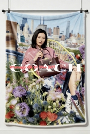 Coach New York Rooftop Print Flannel Throw Blanket for Sofa C112